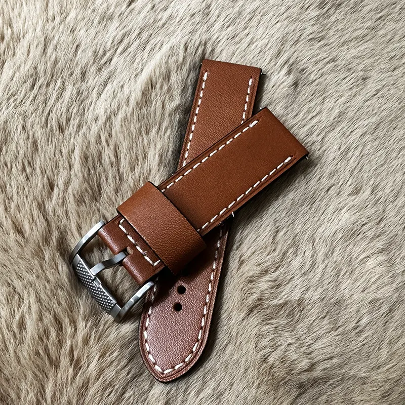 Fossil 24mm Brown Big Thick Leather Strap – Classic & Elegant Watch Band